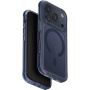 UNIQ Combat MagClick maska s okvirom u boji i MagSafe za iPhone 17 Pro - tamnoplava