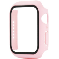 Zaštitna futrola s kaljenim staklom za Apple Watch 44mm - svijetla ružičasta