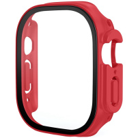 Matirana futrola s kaljenim staklom za Apple Watch Ultra 49mm - crvena