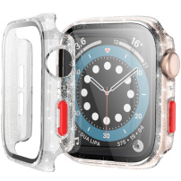 Zaštitna blještava futrola s kaljenim staklom za Apple Watch 38mm - srebrni