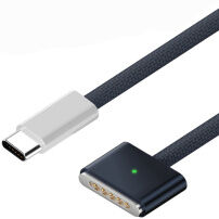 D038 pleteni kabel za punjenje - USB-C na MagSafe 3 za MacBook - 2 m - tamnoplavi