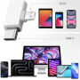 3u1 redukcije s čitačem kartica - utor za SD / TF karticu / USB-A na USB-C / Lightning - narančasta