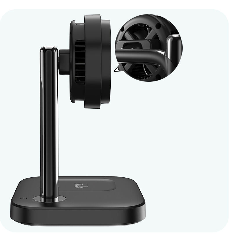 C69 Qi2 2u1 magnetski bežični stalak za iPhone / AirPods - 25W - crni
