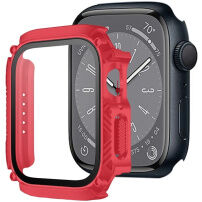 Otporna futrola Armor sa kaljenim staklom za Apple Watch 41mm - crveno