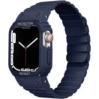 Izdržljivo silikonsko kućište s magnetnim remenom za Apple Watch 41mm / 40mm - tamno plava