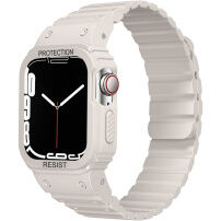 Izdržljivo silikonsko kućište s magnetnim remenom za Apple Watch 41mm / 40mm - bež