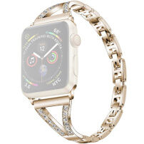 xDfind tanki remen/narukvica za sat od nehrđajućeg čelika ukrašen kamenčićima za Apple Watch 42mm / 41mm / 40mm / 38mm - zlatni
