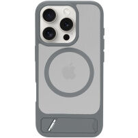 LeReach matna maska s MagSafe i sklopivim stalkom za iPhone 16 Pro - siva