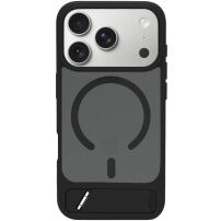 LeReach matirana maska s MagSafe i preklopnim stalkom za iPhone 17 Pro Max - crna