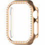 Metalna futrola optočena kamenčićima za Apple Watch 41mm - ružičasto-zlatna