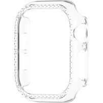 Sjajna futrola optočena kamenčićima za Apple Watch 44mm - prozirna