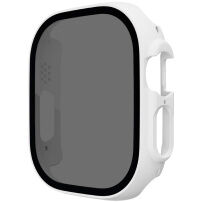 Matirana futrola s kaljenim Anti-Spy staklom za Apple Watch Ultra 49mm - bijela