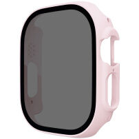 Matna futrola s kaljenim Anti-Spy staklom za Apple Watch Ultra 49mm - svijetlo ružičasta