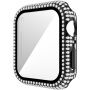 Futrola sa kamenčićima i kaljenim staklom za Apple Watch 42mm - crno