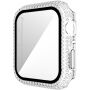 Futrola sa kamenčićima i kaljenim staklom za Apple Watch 42mm - prozirno