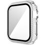 Futrola sa kamenčićima i kaljenim staklom za Apple Watch 42mm - srebrni
