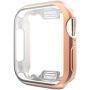 Metalna futrola od meke plastike sa zaštitom zaslona za Apple Watch 44mm - ružičasto-zlatna