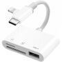 3u1 Redukcije s čitačem kartica - utor za SD / TF karticu / USB-A na USB-C / Lightning - bijela