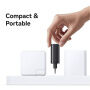 USAMS CC296 GaN set punjača za mobitel s USB-C / USB-A priključcima i uvlačivim USB-C kabelom - 30W - crna