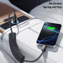 ESSAGER spiralni pleteni kabel za punjenje i prijenos podataka - USB-C na USB-C - 1,8 m - crni