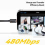 ESSAGER spiralni pleteni kabel za punjenje i prijenos podataka - USB-C na USB-C - 1,8 m - crni