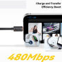 ESSAGER spiralni pleteni kabel za punjenje i prijenos podataka - USB-C na Lightning - 1,8 m - crni