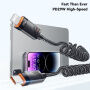 ESSAGER spiralni pleteni kabel za punjenje i prijenos podataka - USB-C na Lightning - 1,8 m - crni