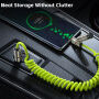 WEKOME WDC-80 2u1 spiralni kabel za punjenje i prijenos podataka - USB-C / USB-A na USB-C / Lightning - 1,8 m - neonsko zeleni