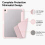 XDcase futrola s origami stalkom i prostorom za Apple Pencil za iPad Air 13" (2024-2026) / Pro 12,9" (2018-2022) - ružičasta