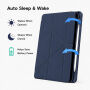 XDcase futrola s origami stalakom i prostorom za Apple Pencil za iPad Air 13" (2024-2026) / Pro 12,9" (2018-2022) - tamnoplava