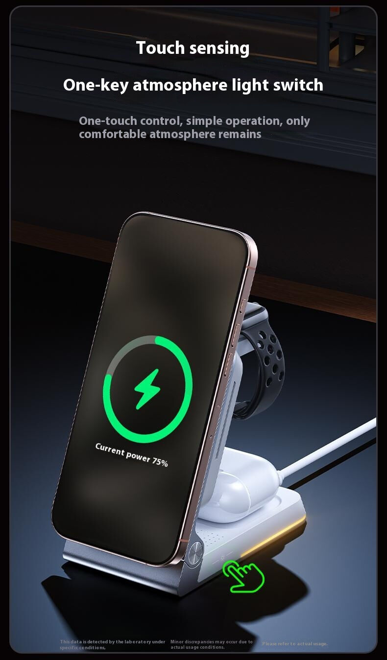 WEKOME WP-U180 Qi2 3u1 sklopivi magnetski bežični stalak za iPhone / Apple Watch / AirPods - 15W - sivi