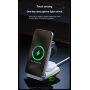 WEKOME WP-U180 Qi2 3u1 sklopivi magnetski bežični stalak za iPhone / Apple Watch / AirPods - 15W - srebrni