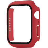 Matirana futrola s kaljenim staklom za Apple Watch 45mm - crvena