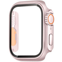 Futrola u stilu Watch Ultra s kaljenim staklom za Apple Watch 42mm (Series 10 / 11) - ružičasta