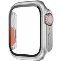 Futrola u stilu Watch Ultra sa kaljenim staklom za Apple Watch 45mm - srebrni