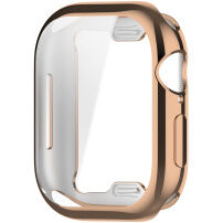 Metalna futrola od meke plastike sa zaštitom zaslona za Apple Watch 42mm (Series 10 / 11) - ružičasto-zlatna