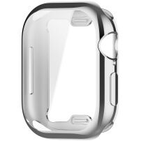 Metalik futrola od meke plastike sa zaštitom zaslona za Apple Watch 42mm (Series 10 / 11) - srebrna