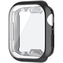 Metalik futrola od meke plastike sa zaštitom zaslona za Apple Watch 45mm - crna