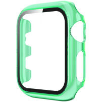 Prozirna futrola sa kaljenim staklom za Apple Watch 38mm - neonski zelene