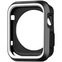 Zaštitna silikonska futrola za Apple Watch 38mm - crna - bijela