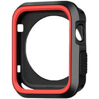 Zaštitna silikonska futrola za Apple Watch 42mm - crna - crvena