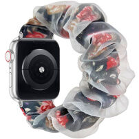 xDfind remen/narukvica za sat u stilu gumice s cvjetnim uzorkom za Apple Watch 42mm / 41mm / 40mm / 38mm - crni