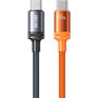 WEKOME WDC-C18 pleteni kabel za punjenje i prijenos podataka - USB-C na USB-C - 1,2 m - narančasto-sivi