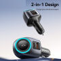 ESSAGER ES-CC31 auto punjač s portovima USB-C / USB-A i integriranim punjačem za Apple Watch - 50W - sivi