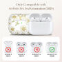 AhaStyle prozirna maskica s cvjetnim uzorkom i karabinerom za AirPods Pro 3 - bijelozlatna