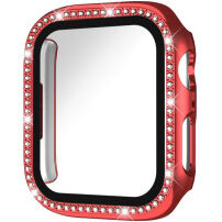 xDfind futrola ukrašena kamenčićima s kaljenim staklom za Apple Watch 40mm - crvena