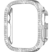 xDfind metalna futrola ukrašena kamenčićima za Apple Watch Ultra 49mm - srebrna