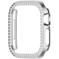 xDfind metalna futrola ukrašena kamenčićima za Apple Watch 41mm - srebrna