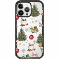 Prozirna maska s božićnim uzorkom za iPhone 13 Pro - zelena