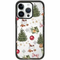 Prozirna maska s božićnim uzorkom za iPhone 14 Pro Max - zelena